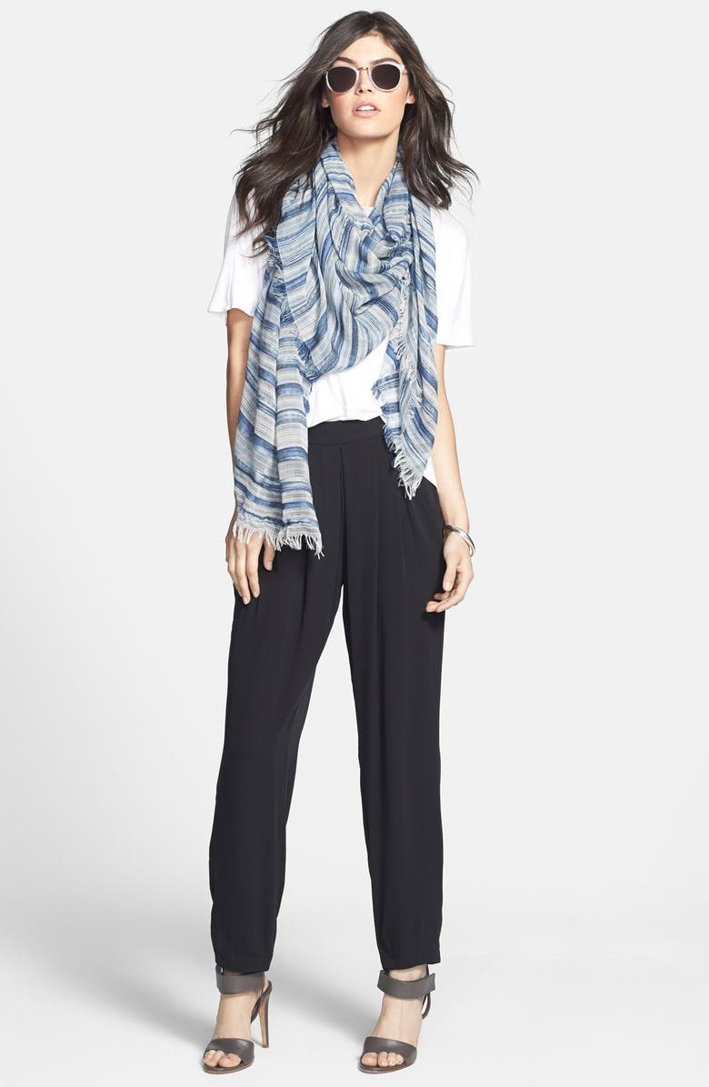 Eileen Fisher Stripe Scarf, Alternate, color, Denim