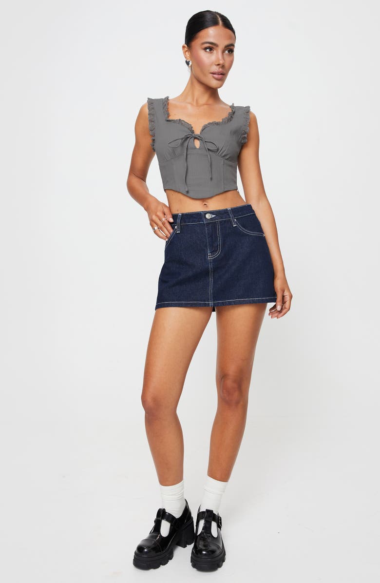 Princess Polly Scarlett Lace Ruffle Cotton Crop Top, Alternate, color, 