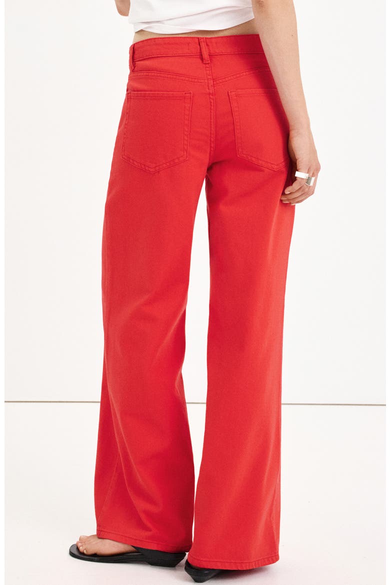 Low Rise Wide Leg Jeans, Alternate, color, RED