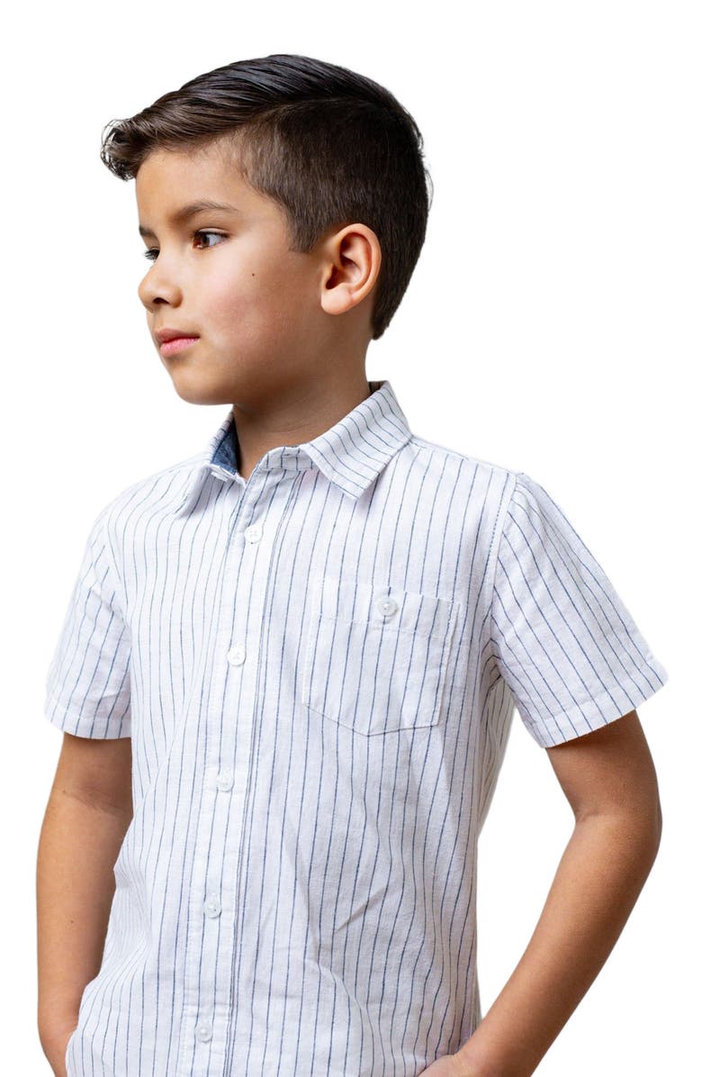 Hope & Henry Boys' Linen Short Sleeve Button Down Shirt, Kids, Alternate, color,