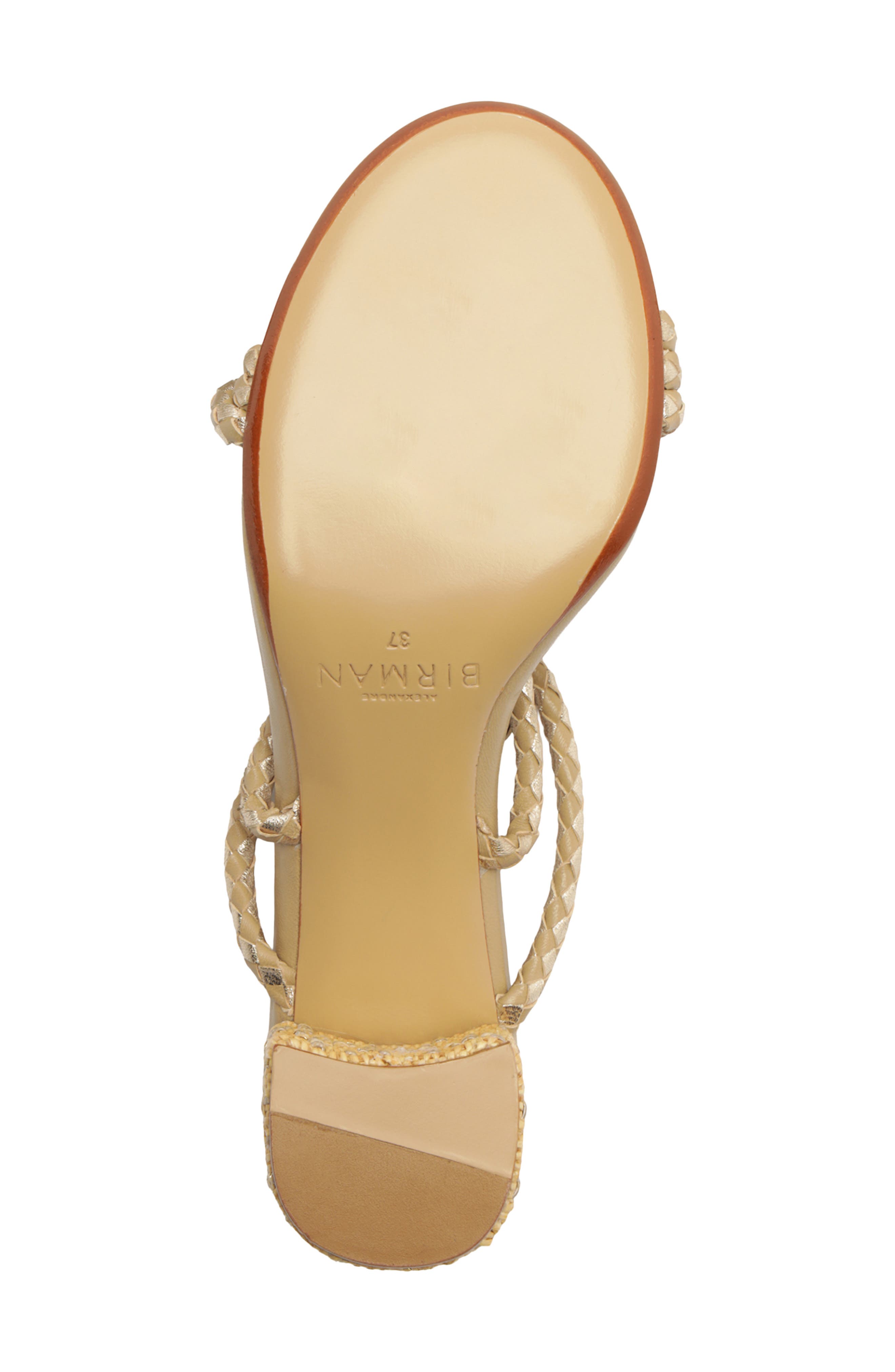 Alexandre Birman Elba Block Heel Sandal, Alternate, color, Semolina/ Golden