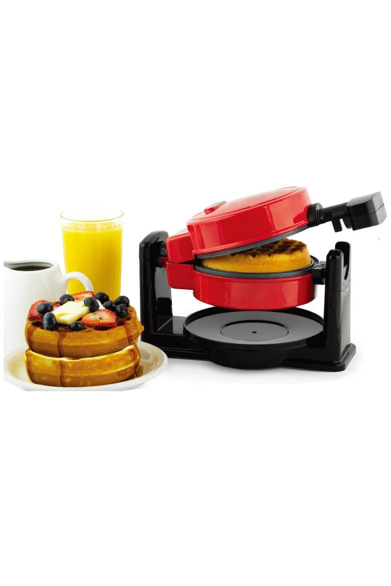 Electric Flip 5 Inch Belgian Waffle Make, Alternate, color, Red