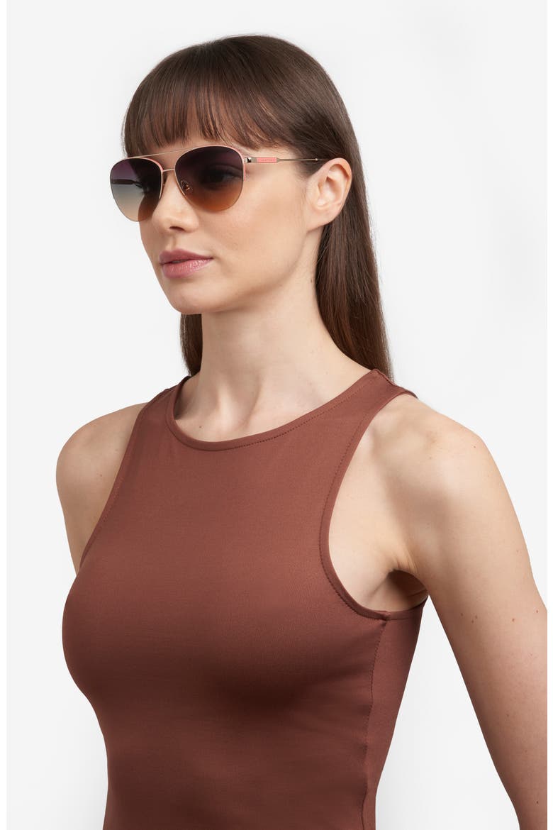 Janece 58mm Gradient Aviator Sunglasses, Alternate, color, LIGHT GOLD