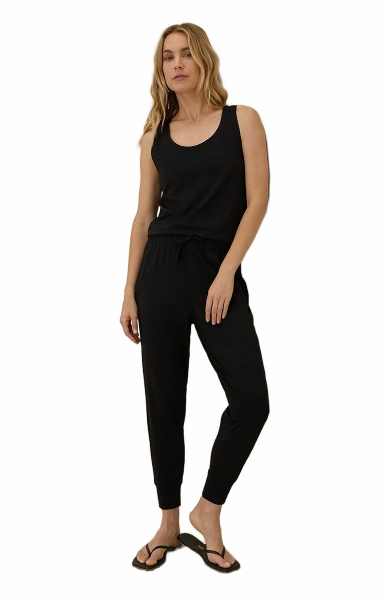 Pact Organic Cotton Luxe Stretch Jersey Tank, Alternate, color, Black