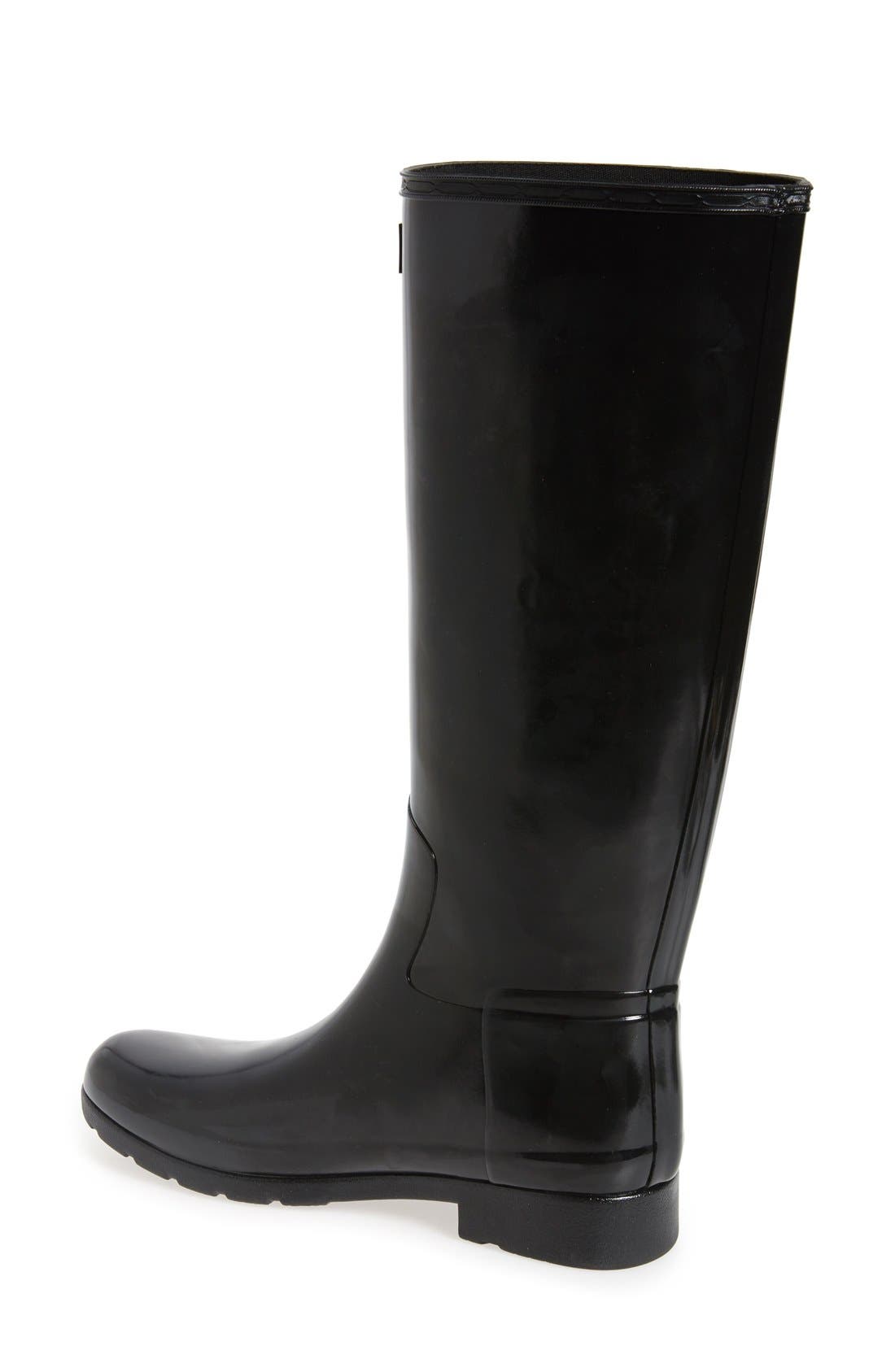 Hunter Original Refined High Gloss Waterproof Rain Boot, Alternate, color, 
