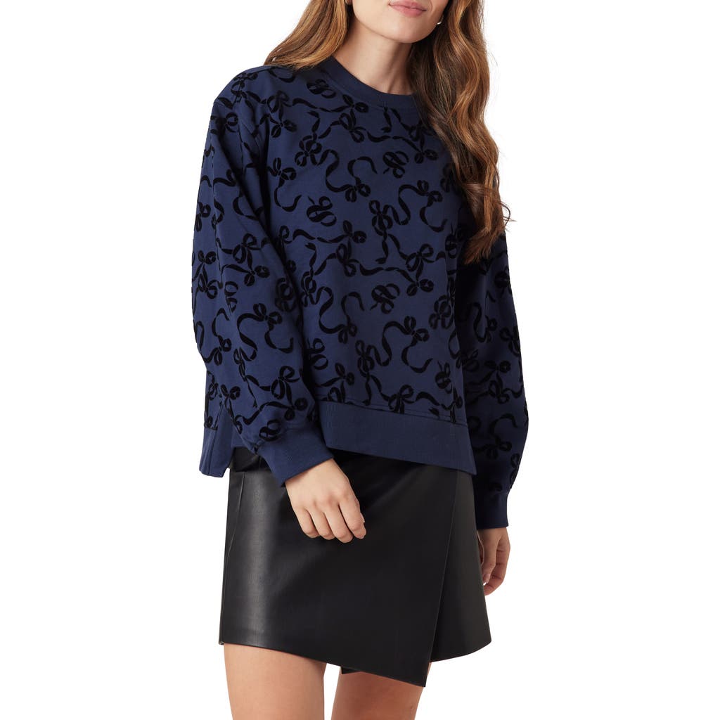 Scotch & Soda Logo Detail Cotton Sweatshirt In Blue