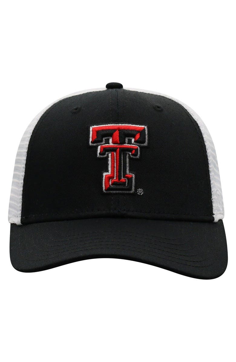 TOP OF THE WORLD Men's Top of the World Black/White Texas Tech Red Raiders Trucker Snapback Hat, Alternate, color, Black