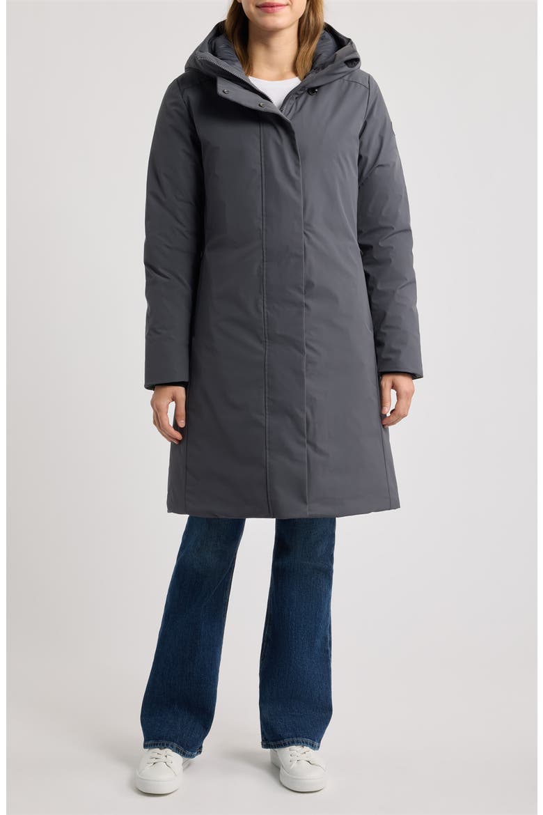 Leandra Water Resistant Insulated Parka, Main, color, EBONY GREY