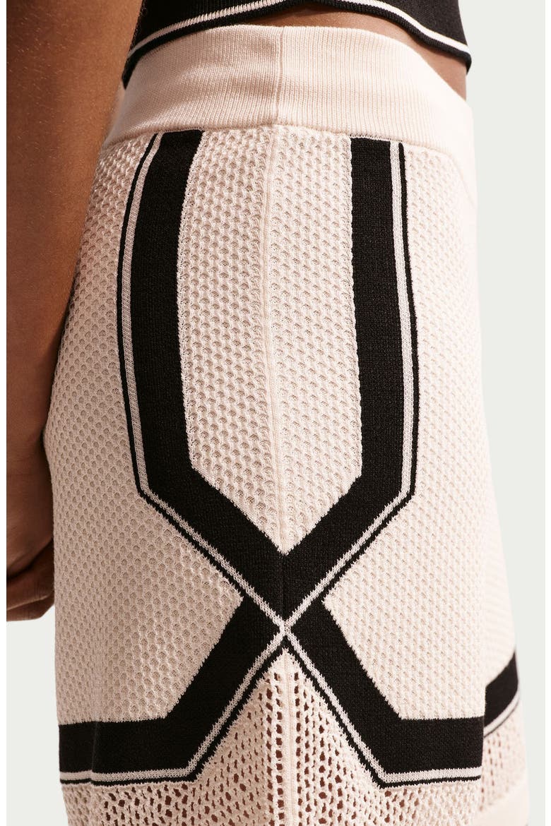 Sportswear Open Knit Shorts, Alternate, color, CHALK/ BLACK/ BLACK
