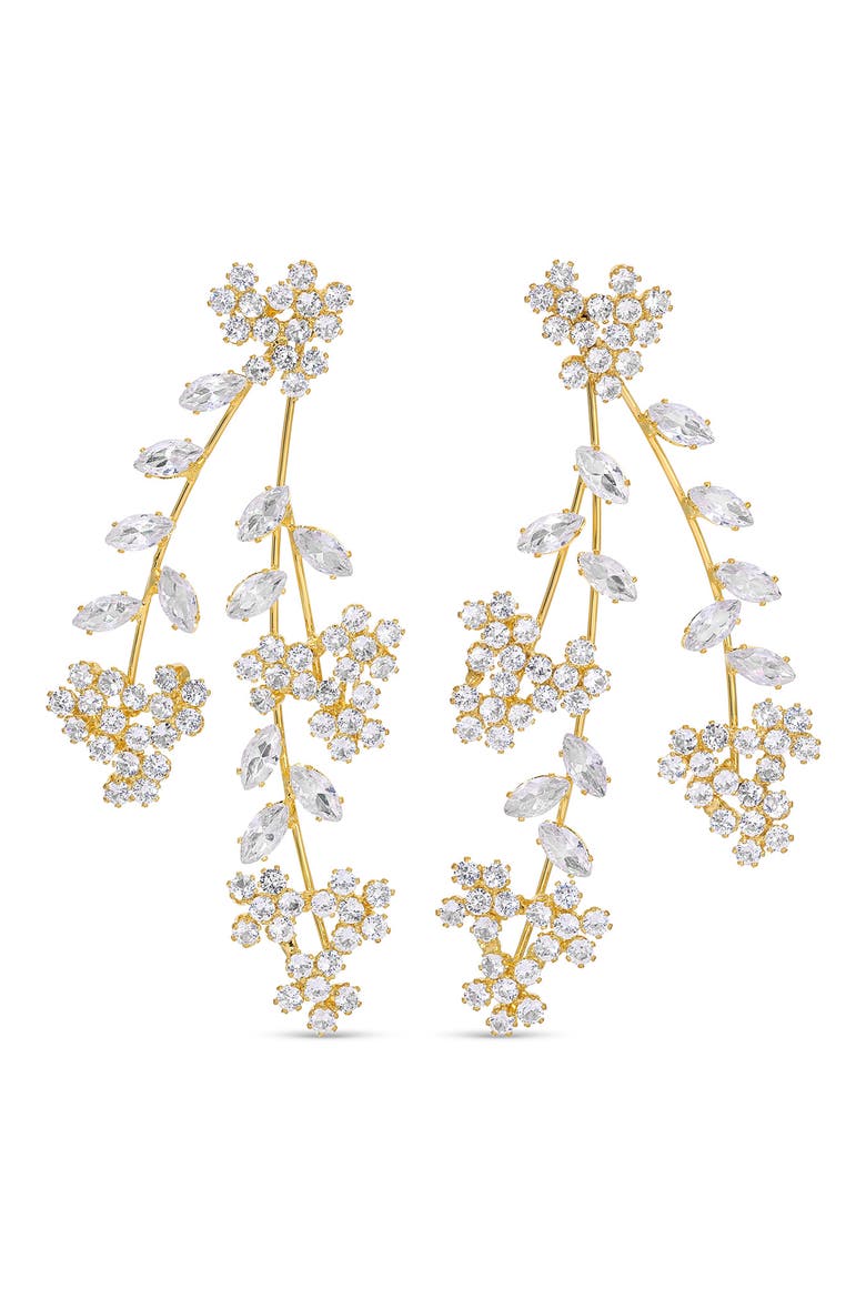 Serenity Leaf Dangle Drop Earrings, Main, color, GOLD