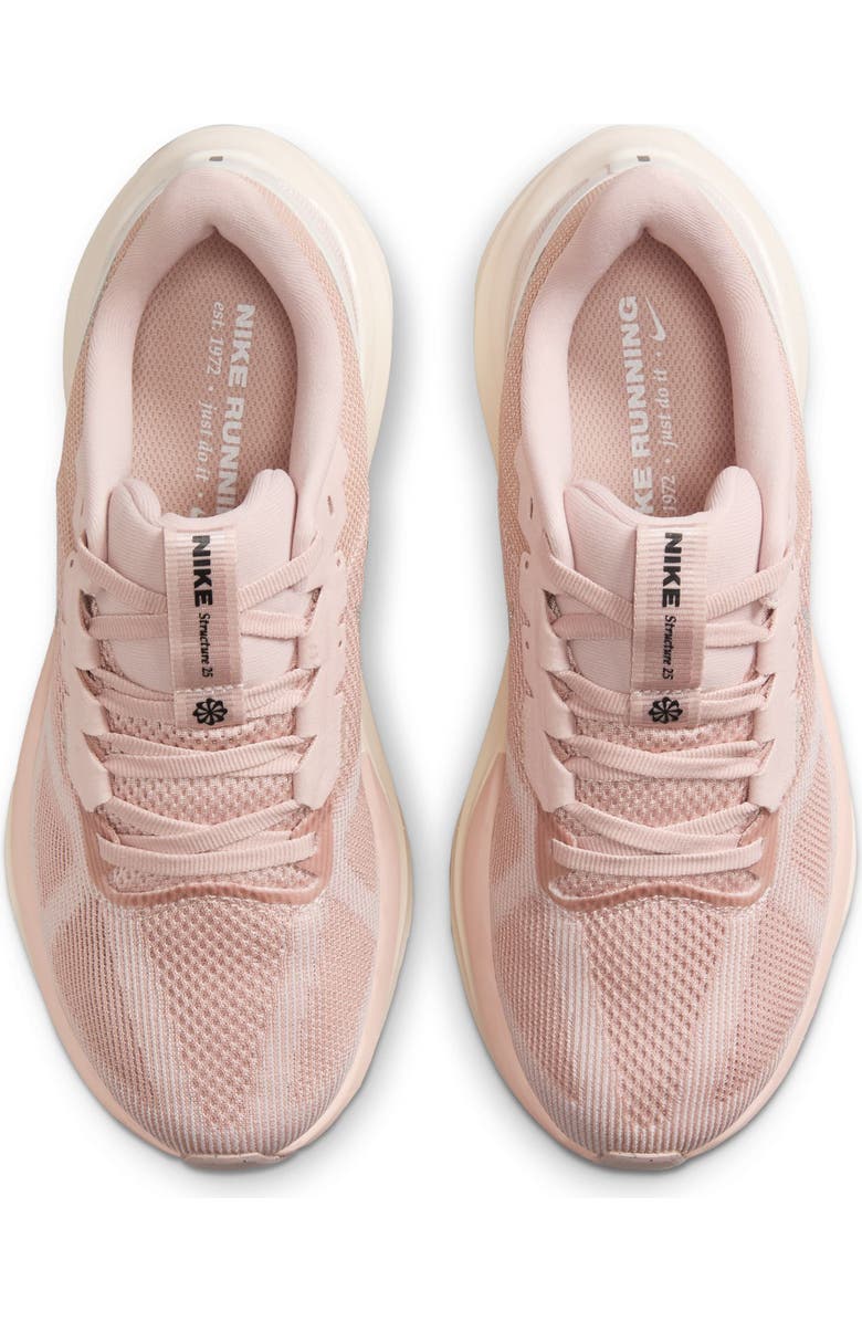 Nike Air Zoom Structure 25 Road Running Shoe, Alternate, color, Pink Oxford/ Pale Ivory