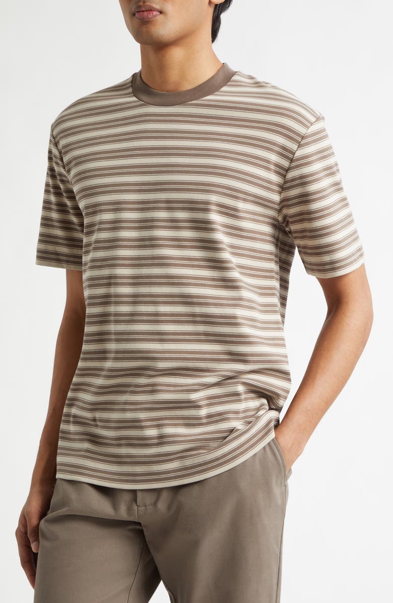Sunspel Heavyweight Stripe Supima<sup>®</sup> Cotton T-Shirt, Alternate, color, Hazelwood/ Dark