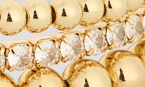 Leith 3-pack Initial Bead Bracelet In L- Clear- Gold