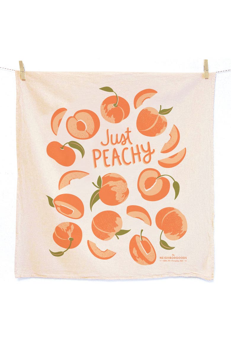 Peach Dish Towel + Sponge Cloth Gift Set, Main, color, Orange