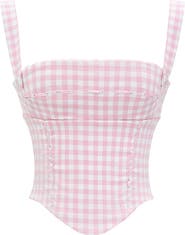 HOUSE OF CB Lottie Gingham Corset Top