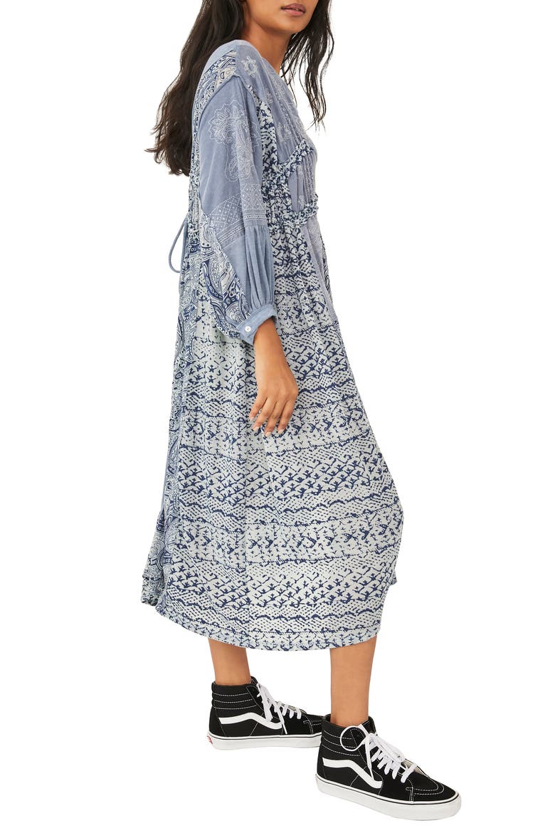 Oh My Mix Print Long Sleeve Maxi Dress, Alternate, color, INDIGO