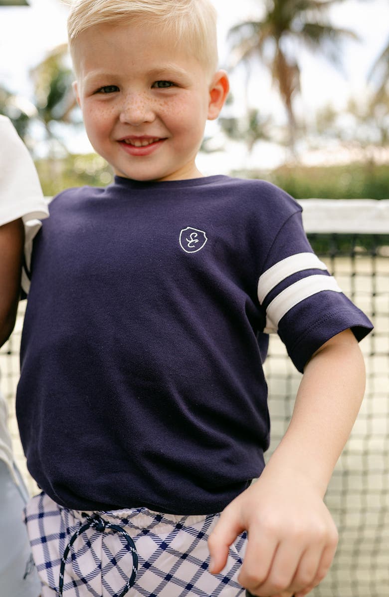 Little Paper Kids Lucas Tee, Alternate, color, Navy / Off White