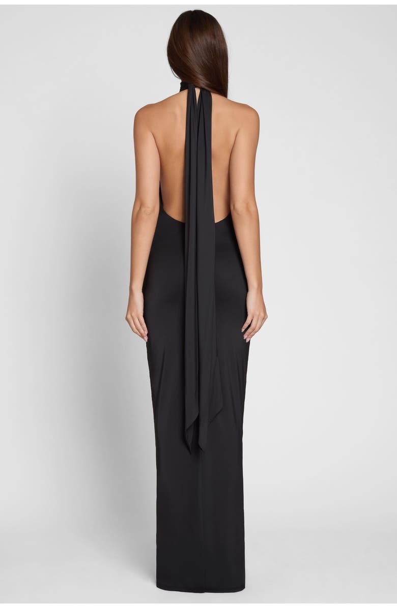 LEAU Alaia Drape Maxi Dress, Alternate, color, Black