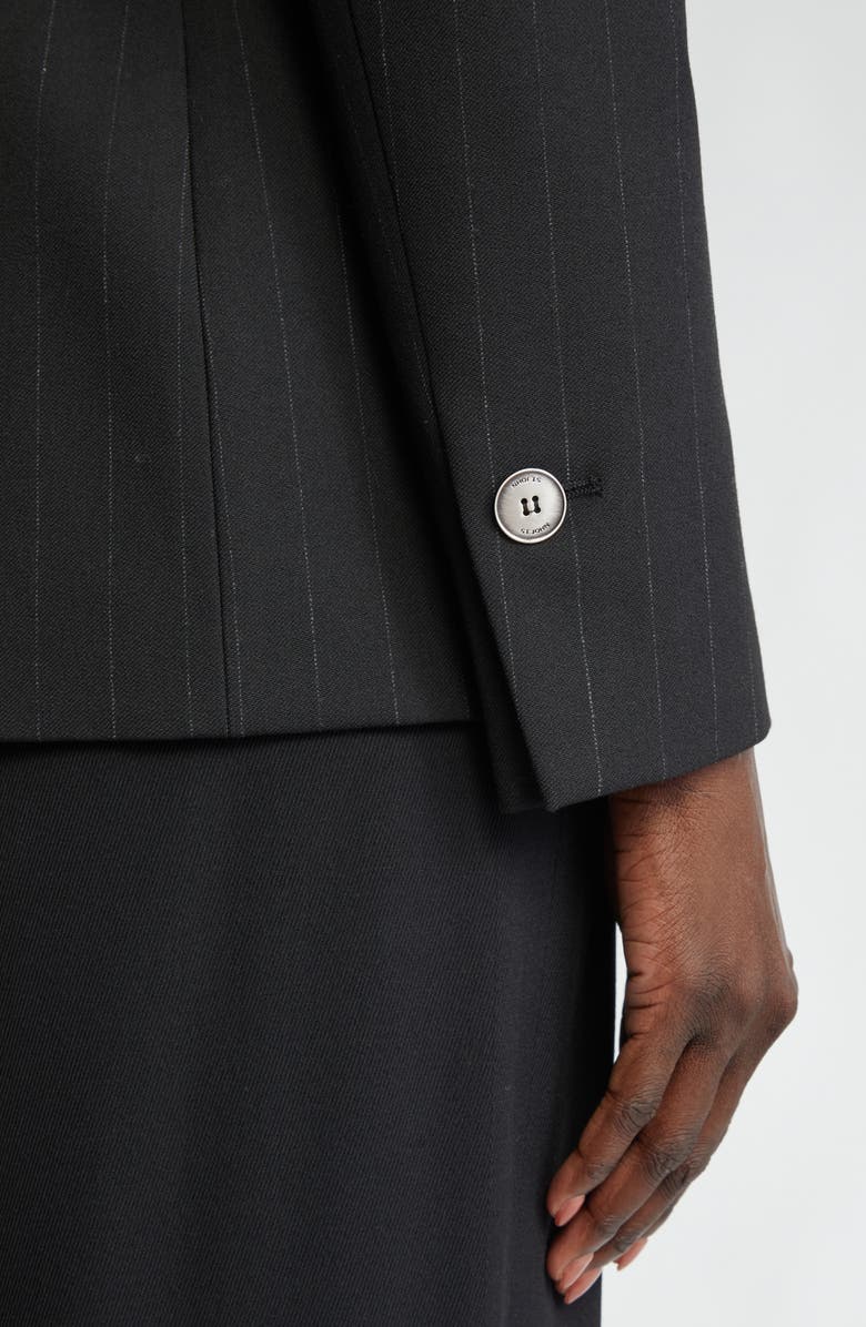 ST. JOHN Pinstripe One-Button Blazer, Alternate, color,