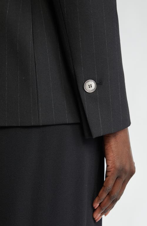 St John St. John Collection Pinstripe One-button Blazer In Black