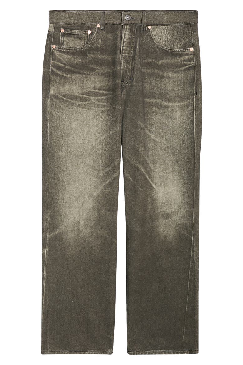 Third Cut Trompe l'Oeil Straight Leg Jeans, Alternate, color, DIGITAL BLACK AURORA PRINT