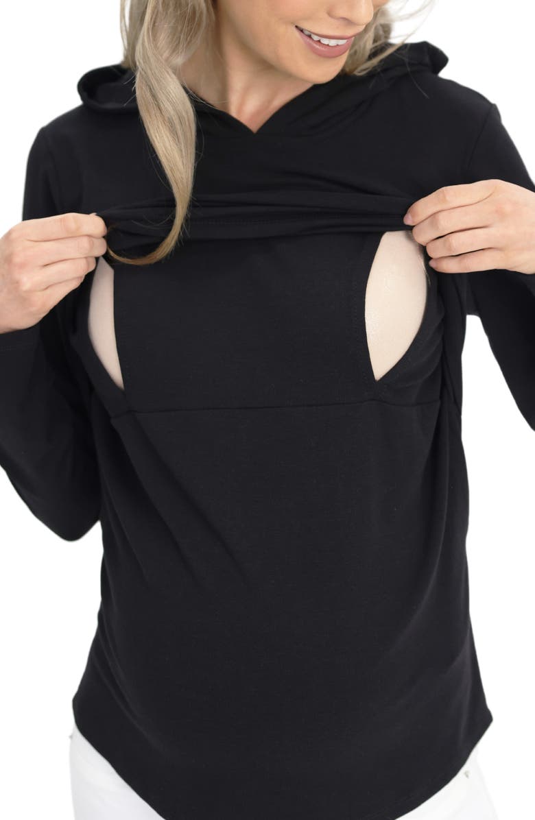 Angel Maternity Pull-Up Maternity/Nursing Hoodie, Alternate, color, 