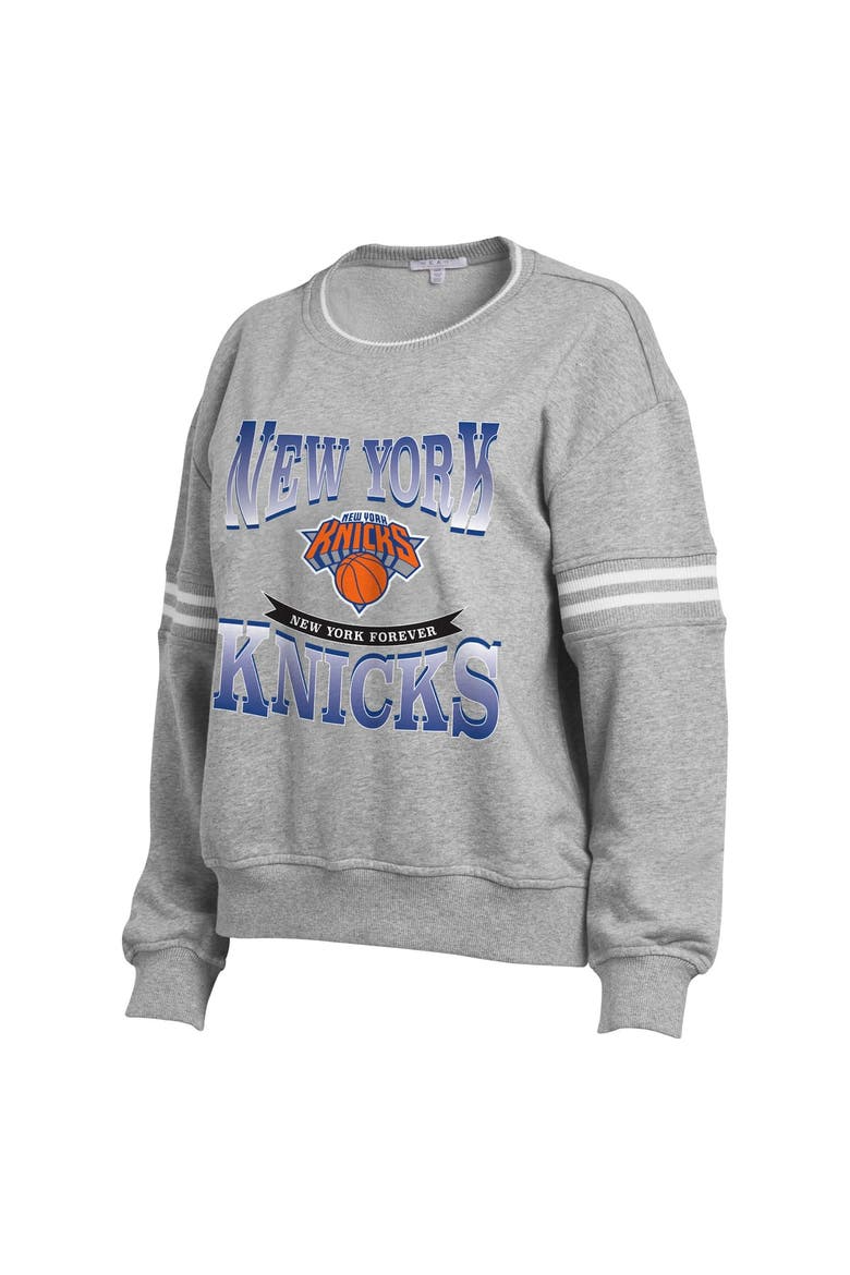 Women's WEAR by Erin Andrews  Gray New York Knicks Crest Crew Sweatshirt, Alternate, color, Gray