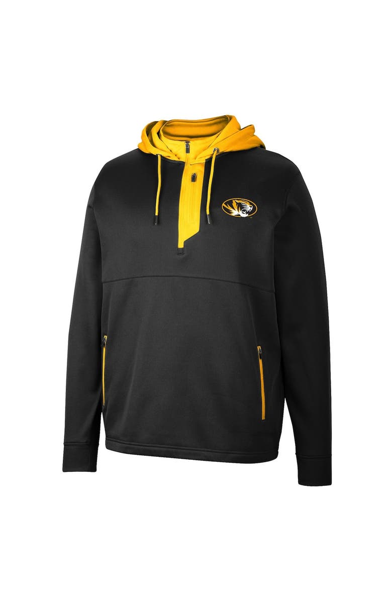 COLOSSEUM Men's Colosseum Black Missouri Tigers Luge 3.0 Quarter-Zip Hoodie, Alternate, color, 