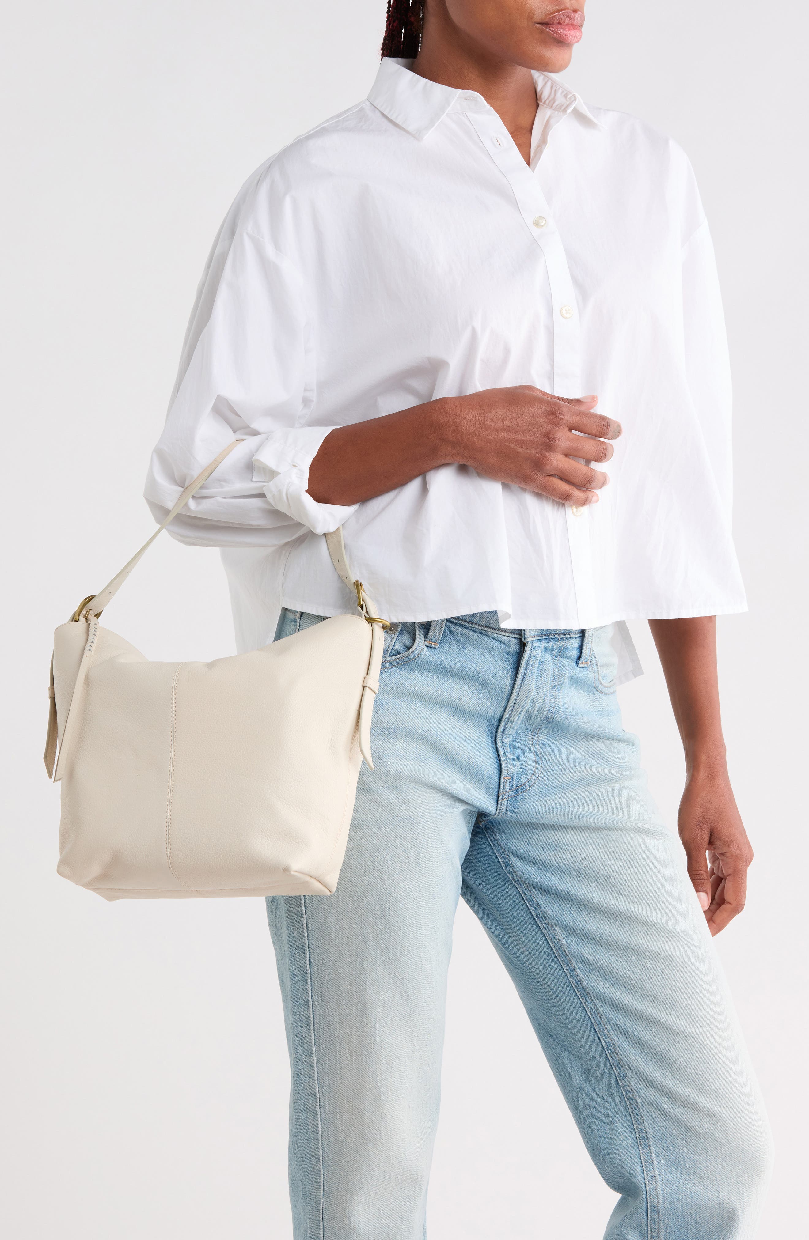 Amy Leather Hobo, Alternate, color, BONE PEBBLE VINTAGE LE