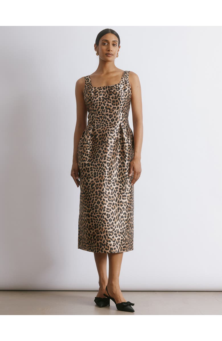 Albaray Taffeta Sleeveless Tulip Dress, Main, color, Animal