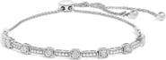 Haus of Brilliance Silver 1/4 Cttw Diamond Bolo Square and Rectangle Bolo Bracelet