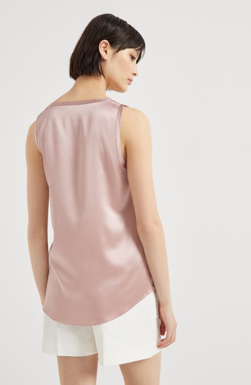 Brunello Cucinelli Satin Reversible Tank Top In Pink