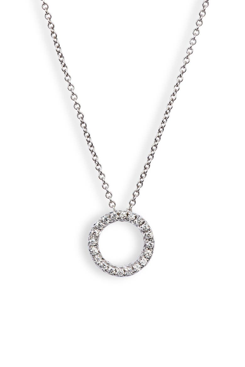 20th Anniversary Pavé Diamond Circle Necklace (Nordstrom Exclusive), Main, color, WHITE GOLD/ DIA