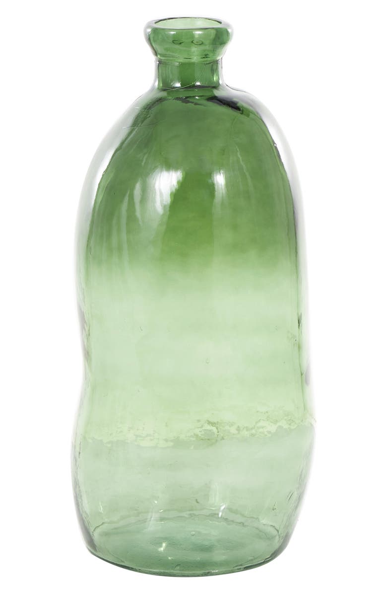 GINGER BIRCH STUDIO Abstract Recycled Glass Vase, Main, color, Green
