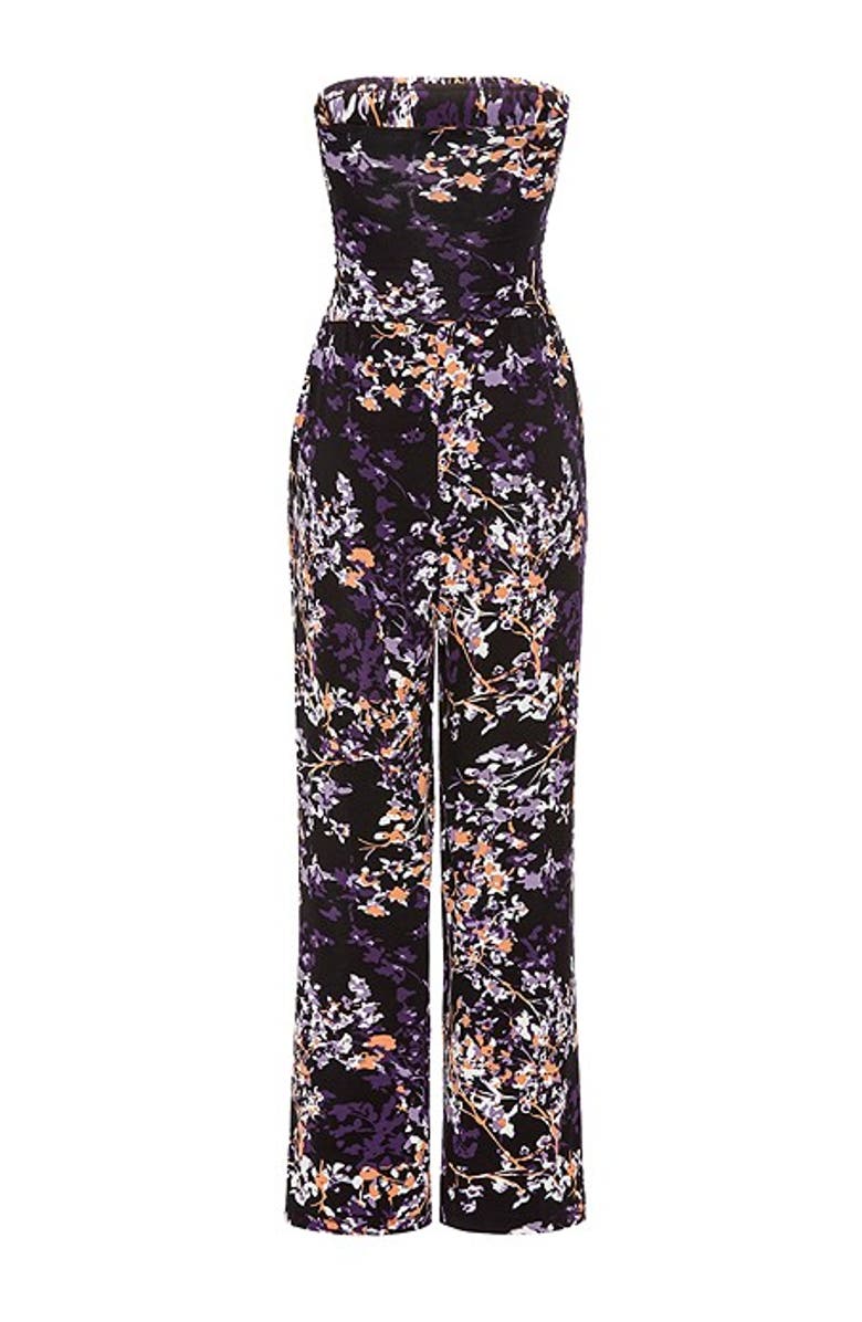 LASCANA Women's Strapless Jumpsuit, Alternate, color, Black & Purple