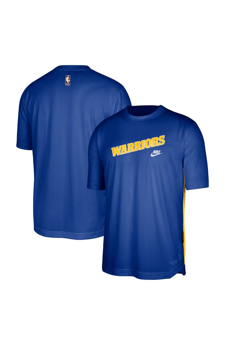 Nike Men's Nike Royal Golden State Warriors Hardwood Classics Pregame Warmup Shooting Performance T-Shirt, Main, color, 