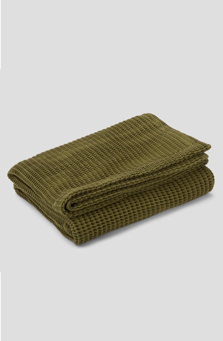 Casper Organic Cotton Waffle Knit Throw Blanket, Alternate, color,