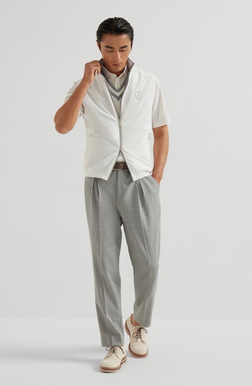 Brunello Cucinelli Wool And Cotton Trousers With Cuffs In Gray