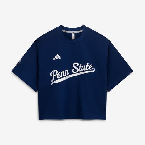 Women's adidas Navy Penn State Nittany Lions Cropped Baseball Fashion Jersey