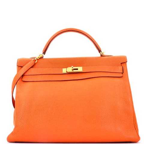 Kelly Handbag Orange Togo With Gold Hardware 40