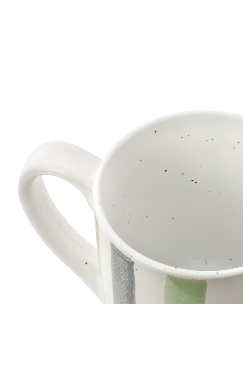 4 Piece 17 Ounce Handpainted Stoneware Mug Set, Alternate, color, White