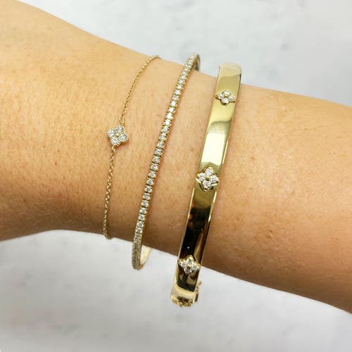 The Lovery Fine Jewelry Diamond Single Clover Bracelet In Gold