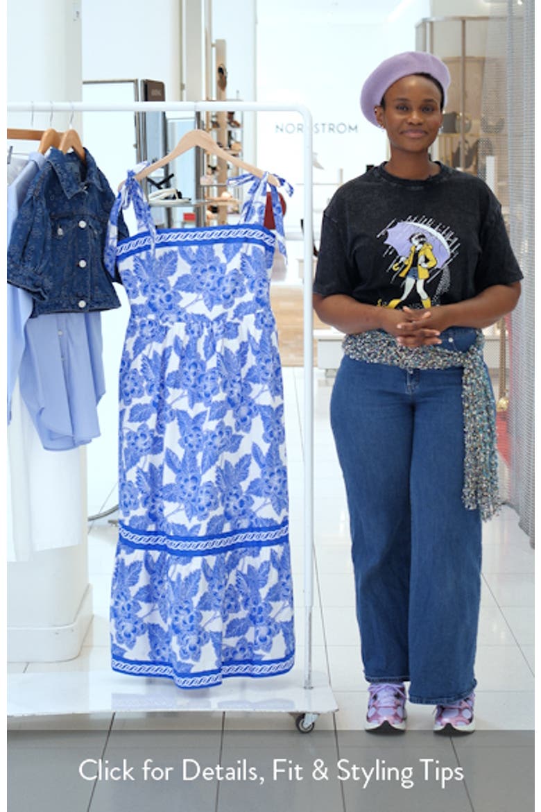 Rency Floral Tiered Cotton Maxi Sundress video