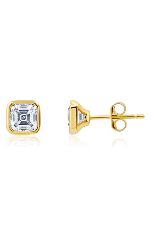 Crislu Asscher Cubic Zirconia Stud Earrings in Gold  product