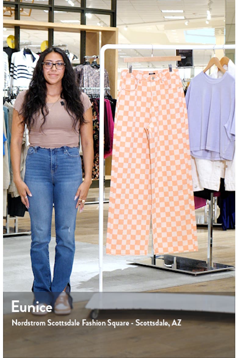 Checkerboard High Waist Baggy Pants video