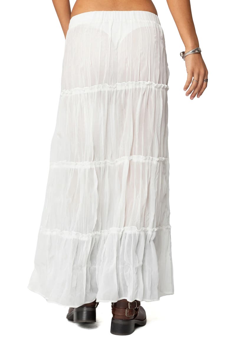 Tai Floral Embroidery Tiered Maxi Skirt, Alternate, color, WHITE