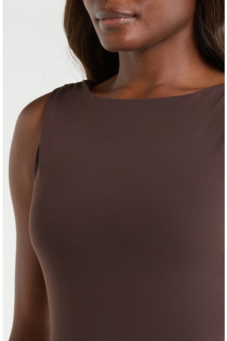 Ruched Sculpt Sleeveless Minidress, Alternate, color, JAVA