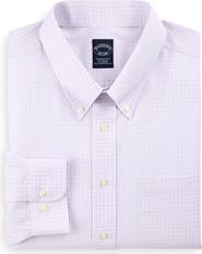 Brooks Brothers Big & Tall Non-Iron Grid Patterned Dress Shirt