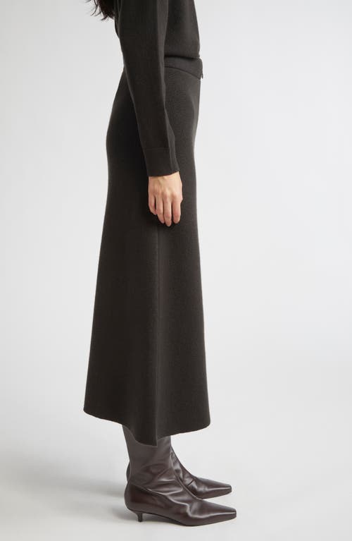 Johnstons Of Elgin Milano Stitch Cashmere A-line Sweater Skirt In Black