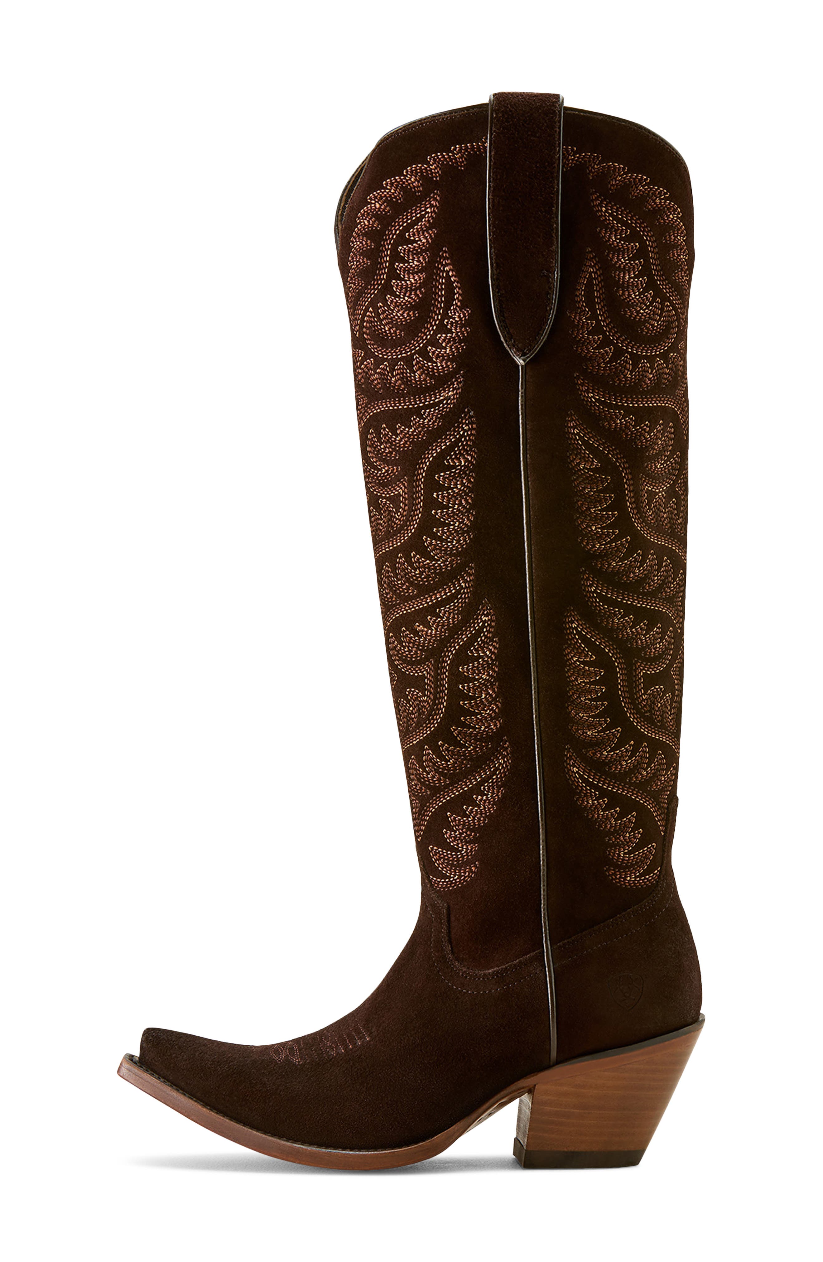 Ariat Laramie X Toe Knee High Western Boot, Alternate, color, French Roast Suede